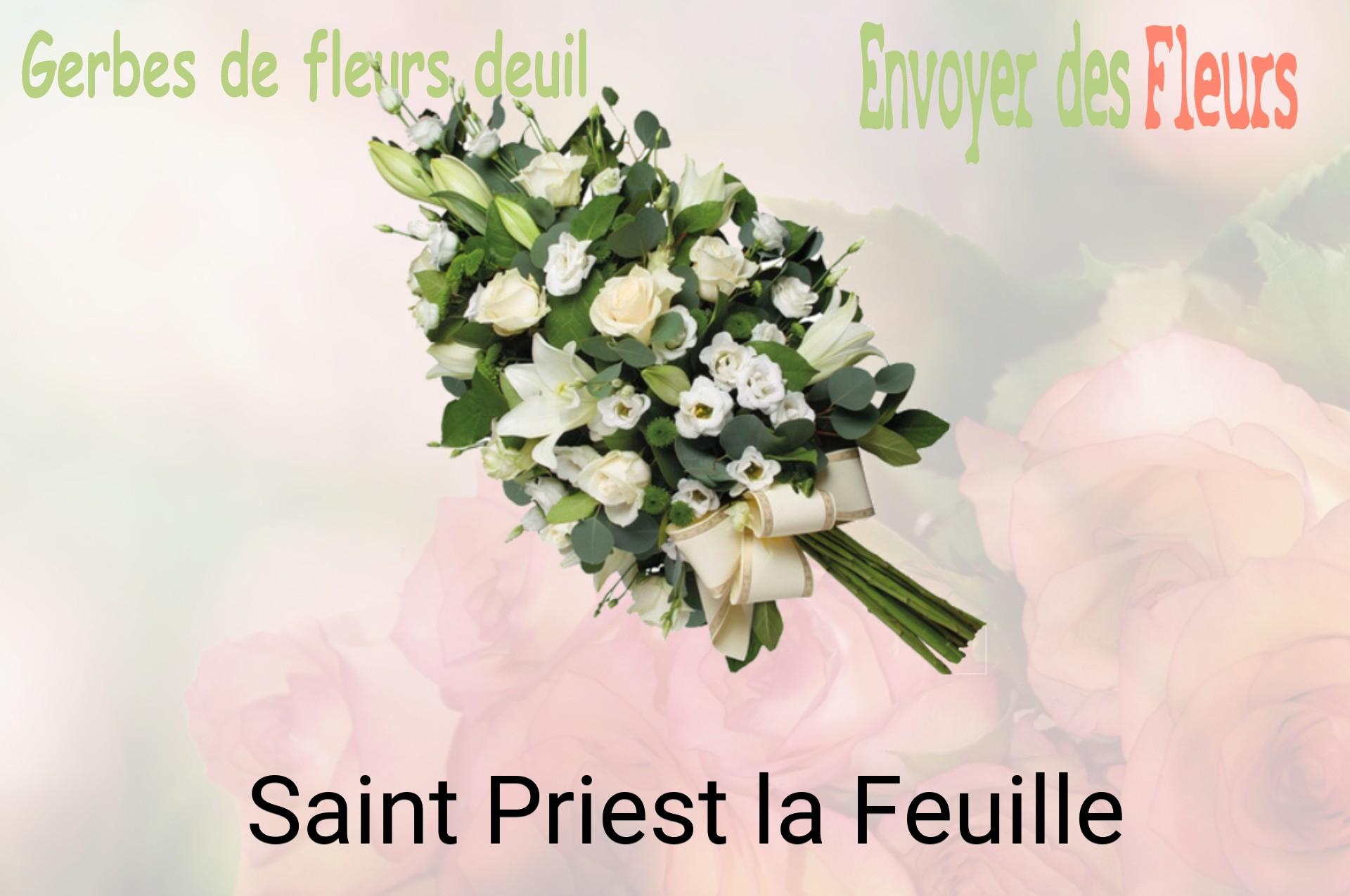 Gerbe de fleurs de deuil livrée à Saint-Priest-la-Feuille